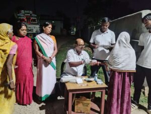 night blood survey conducted for filaria testing in jeetpur 302 people gave blood samples