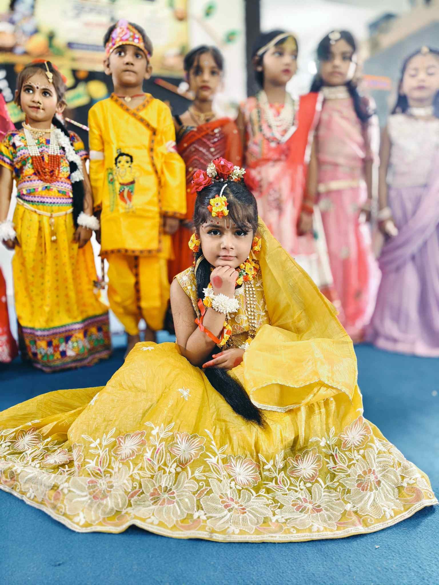 krishna janmashtami celebrated with great enthusiasm at gyan kunj international school little children dressed as radha krishna won hearts1